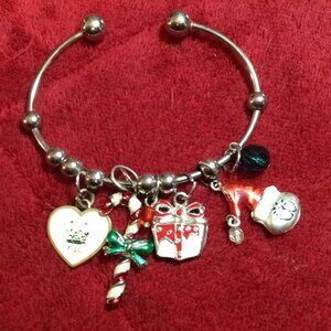 **Sale** Rare Vintage Juicy Couture Open Bangle Christmas Bracelet